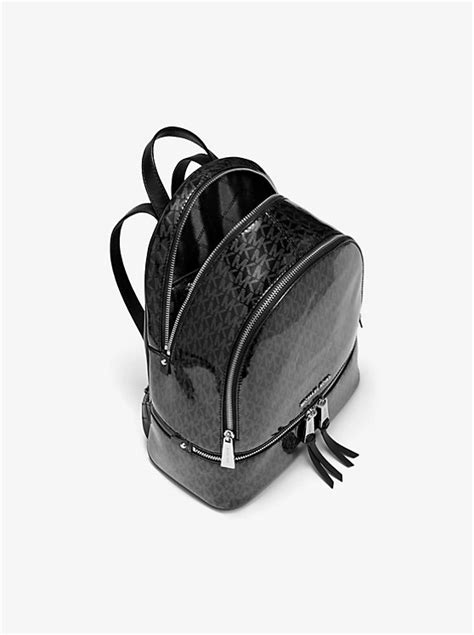 Rhea Medium Glossy Signature Backpack 